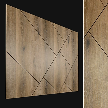 Wooden 3D Wall Panel. High-Res Texture. Lightweight. 3D model image 1 