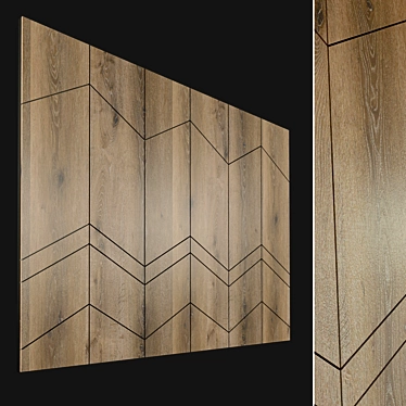 Wooden 3D Wall Panel. High-Res Texture. 3D model image 1 