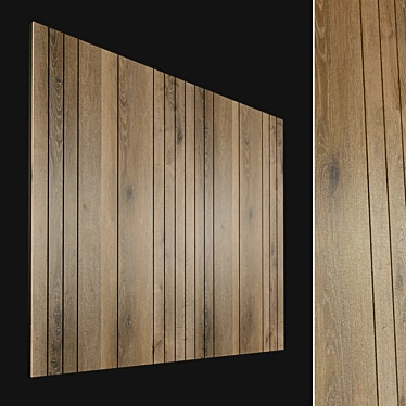 Wooden 3D Wall Panel - High-Resolution Texture 3D model image 1 