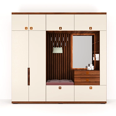 Spacious Hallway Wardrobe 3D model image 1 