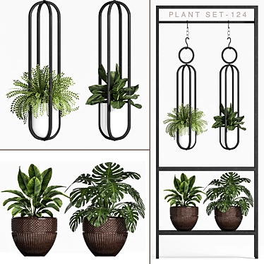 Modern Plant Trio Set 3D model image 1 