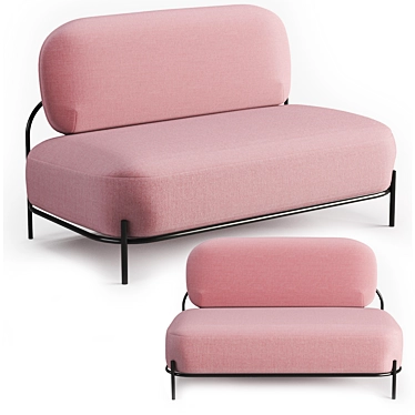 Modern Pink Sofa Angelina 3D model image 1 