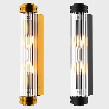 Title: Sleek Gold Glass Sconce 3D model image 1 