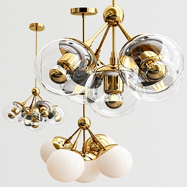 Elegant Modo 5 Brass Pendant 3D model image 1 