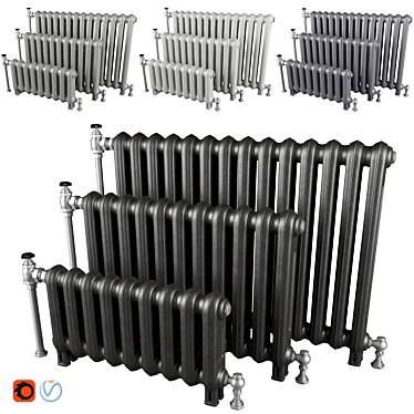 Vintage Cast Iron Radiators 3D model image 1 