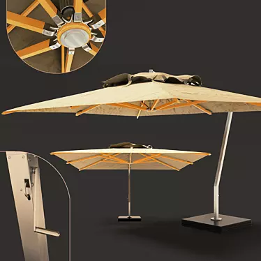 Elegant X-Centric Outdoor Umbrella 3D model image 1 