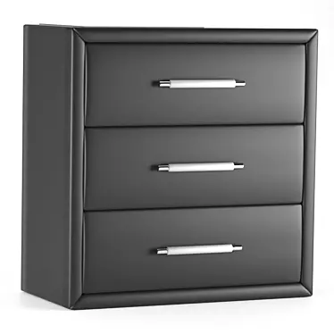 Alice Dark Glass Dresser (3 Drawers) 3D model image 1 