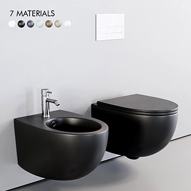 Esedra Bull Wall-Hung WC: Modern & Stylish Toilet 3D model image 1 