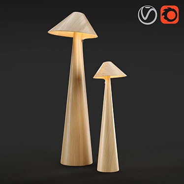 Modern Kino Wood Floor Lamp 3D model image 1 