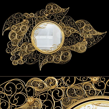Elegant Filigree Mirror for Exquisite Interiors 3D model image 1 