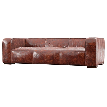 Elegant Sherron Leather Sofa 3D model image 1 