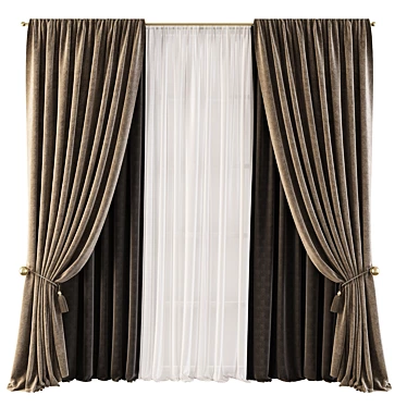 Title: Modern Retro Curtain Design 3D model image 1 