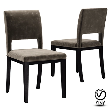 Velvety Grey Sara Dining Chair 3D model image 1 