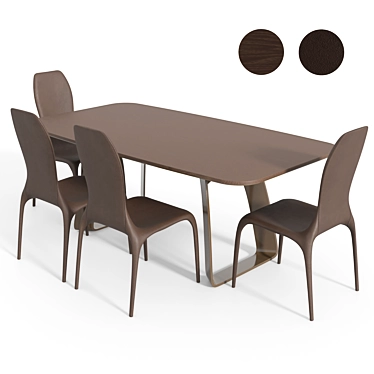 Modern Brenta Table with Lisetta Chair 3D model image 1 