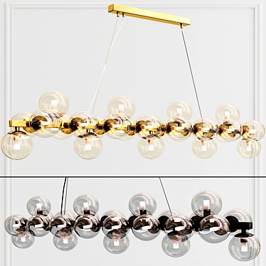 Luxury Golden Glass Pendant Light 3D model image 1 