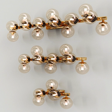 Elegant Gold Glass Wall Sconce 3D model image 1 