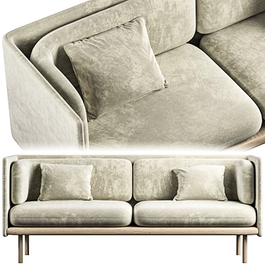 Elegant Beige Pauline Sofa 3D model image 1 