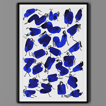 Black Framed Artwork 3D model image 1 