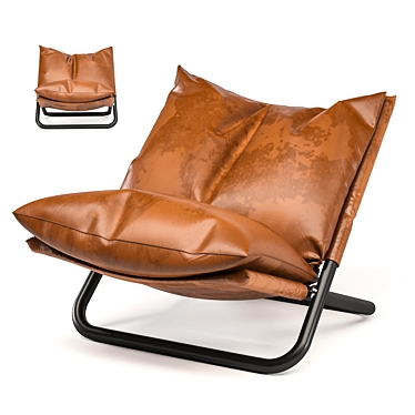 Sleek Leather Cross Armchair 3D model image 1 