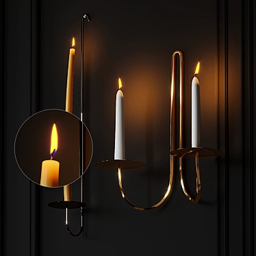 Fredericks & Mae Taper Candleholder: Elegant Wall Sconce 3D model image 1 