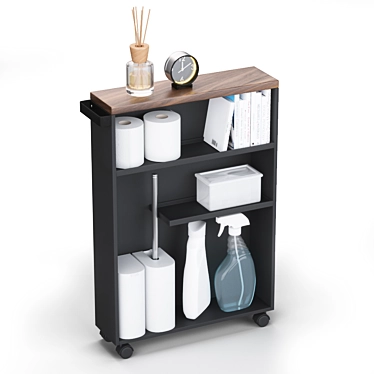 Rolling Slim Bathroom Cart With Handle YAMAZAKI