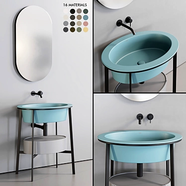 Cielo Catino Oval Washbasin: Timeless Elegance for Your Bathroom 3D model image 1 
