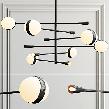 Sleek Black Metal Slime Pendant 3D model image 1 