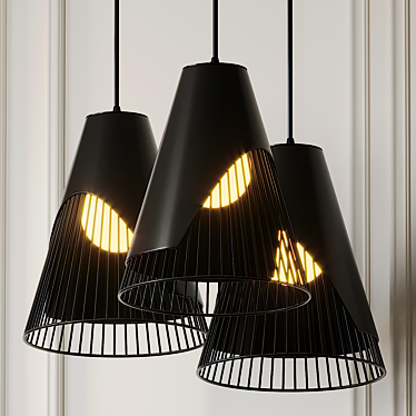 Sleek Hyperbola Pendant Light 3D model image 1 