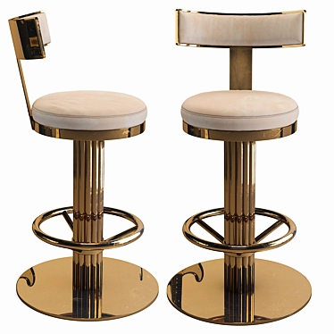 Golden Swivel Counter Chair 3D model image 1 