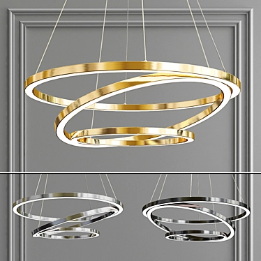 Chic Aluminium LED Chandelier 3D model image 1 