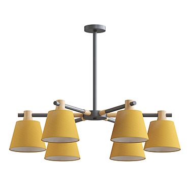 Elegant Textile Pendant Lamp 3D model image 1 