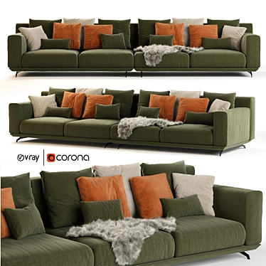 Dalton Sofa: Stylish Comfort for Your Living Room 3D model image 1 