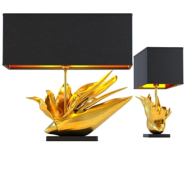 Tropical Flower Strelitzia Table Lamp 3D model image 1 