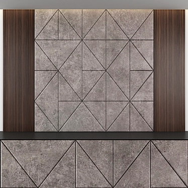 Abstract Stone Mural: Modern Décor 3D model image 1 