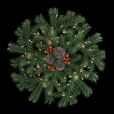 Festive Christmas Wreath Decor 3D model image 1 