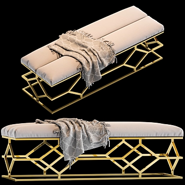 Elegant Bench Trellis - Timeless Outdoor Seating 3D model image 1 