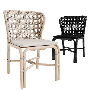 Nicole Hollis McGuire Exalt Side Chair- Beige & Black Variants, Elegant & Modern Design 3D model image 1 