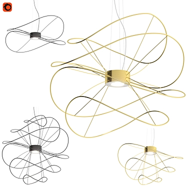 Unique Title: Elegant LED Pendant Lamp - Hoops 3D model image 1 