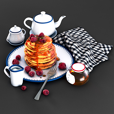 Delicious 3D Pancake Model 3D model image 1 