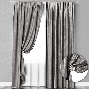 Elegant Tape Curtain: Fabien Collection 3D model image 1 