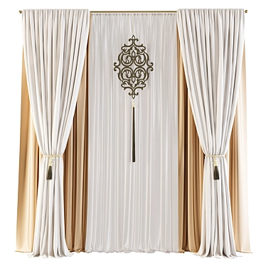 Elegant Curtain Set 3D model image 1 