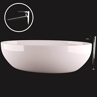 Luxury Bathtub and Faucet 3D model image 1 