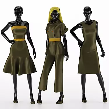 Marvelous Designer Women Dress Set 3D model image 1 