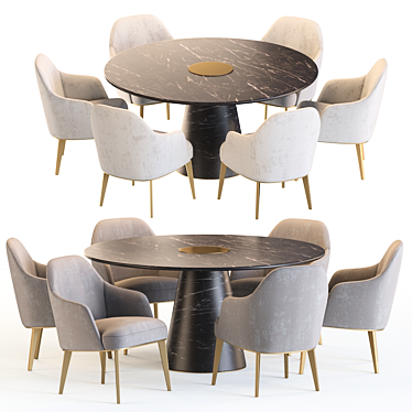 Elegant Poliform Jane Bertoia Dining Set 3D model image 1 