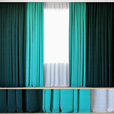 NOVUM Curtains with Tulle - Elegant Drapery Set 3D model image 1 