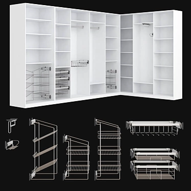 360 RANGE Closet Organizer: Versatile Storage Solution! 3D model image 1 