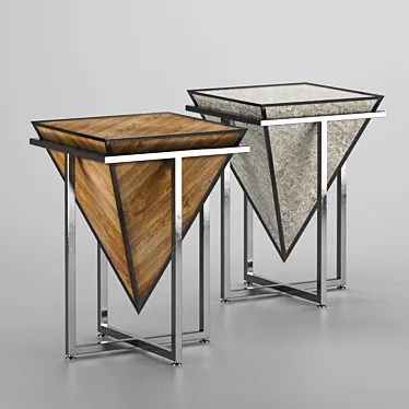 Modern Coffee Table with Wood and Marble Options - 500 x 500 x 700 Size 3D model image 1 