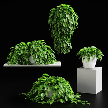 Vibrant Greenery Set - 12 Lush Plants 3D model image 1 