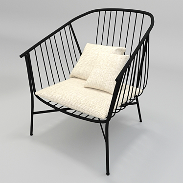 Elegant Jeanette Armchair: Perfect Comfort in Compact Design 3D model image 1 