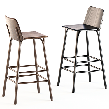 Elegant Split Barstool for Comfortable Seating 3D model image 1 
